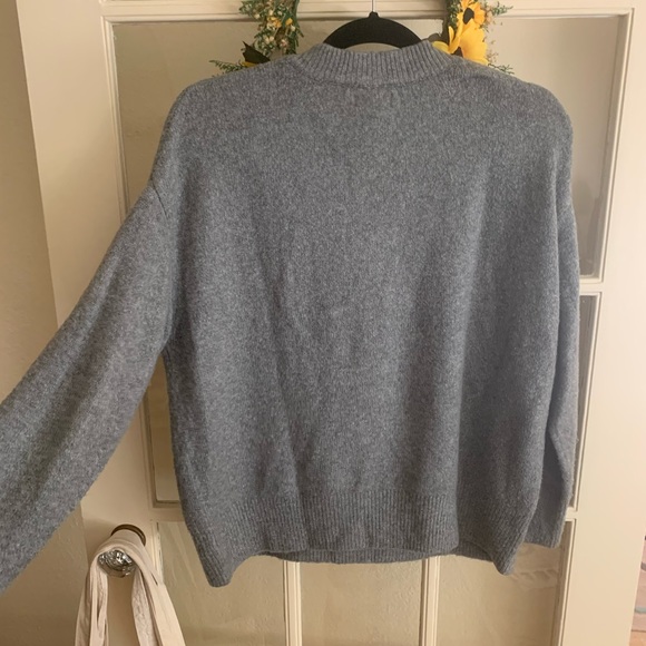 Gray Lace-up Sweater - Picture 2 of 3